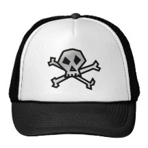 B&W Skull & Crossbones 1 Hat