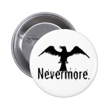 B&W Tribal Raven Nevermore Button