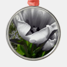 B&W Tulip Christmas Ornaments