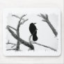 B&W Winter Raven Edgar Allan Poe Mouse Mat