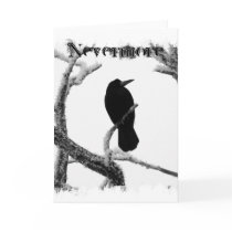 B&W Winter Raven Edgar Allan Poe Nevermore
