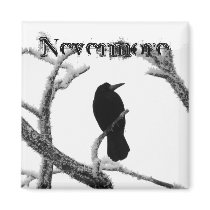 B&W Winter Raven Edgar Allan Poe Nevermore