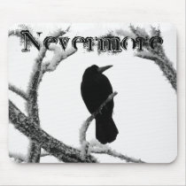 B&W Winter Raven Edgar Allan Poe Nevermore