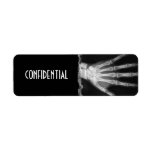B&W X-ray Skeleton Hand CONFIDENTIAL Labels