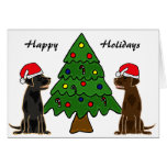 BA- Chocolate and Black Labrador Christmas Cards
