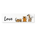 BA- Dogs and Cats Love Bumber Sticker Bumper Sticker