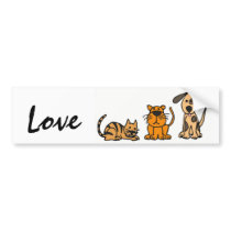 BA- Dogs and Cats Love Bumber Sticker Bumper Sticker