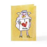 Baaaah Mine Valentines Day Cartoon Sheep Greeting Card