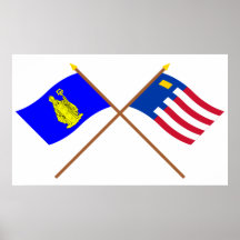 Baarle-Hertog and Baarle-Nassau Crossed Flags Posters