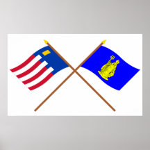 Baarle-Nassau and Baarle-Hertog Crossed Flags Poster