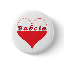 Babcia Polish Heart Pinback Buttons