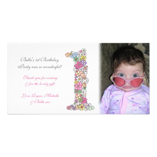 Babies 1st Birthday Thank You Photo Card
