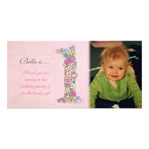 Babies 1st Birthday Thank You Photo Card