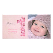 Babies 1st Birthday Thank You Photo Card