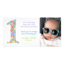 Babies 1st Birthday Thank You Photo Card