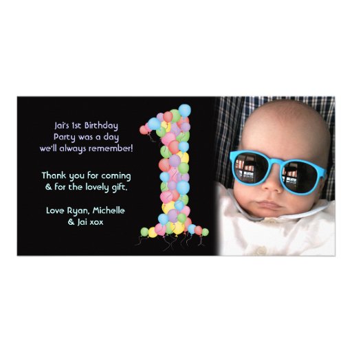 Babies 1st Birthday Thank You Photo Card