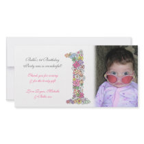 Babies 1st Birthday Thank You Photo Card