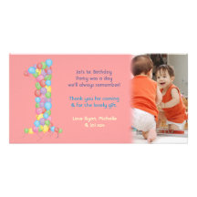 Babies Baby 1st Birthday Thank You Photo Card