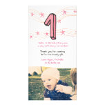 Baby 1st Birthday Number 1 Thank You Photo Card