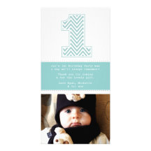 Baby 1st Birthday Number 1 Thank You Photo Card