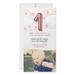 Baby 1st Birthday Number 1 Thank You Photo Card