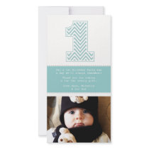 Baby 1st Birthday Number 1 Thank You Photo Card