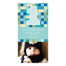 Baby 1st Birthday Thank You Photo Card Note