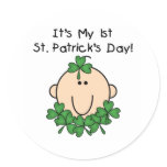 Baby 1st St. Patrick's Day Tshirts and Gifts Round Stickers