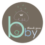 Baby "a" in B | Blue Baby Boy Shower Sticker