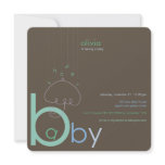 Baby "a" in B Boy Blue Cute Baby Shower Invitation