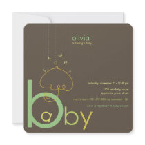 Baby "a" in B Boy Girl Green Cute Baby Shower