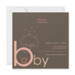 Baby "a" in B Girl Pink Cute Baby Shower Invite
