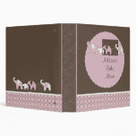 Baby Album with Pink Elephants and Circles 3 Ring Binder