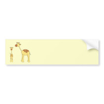 Baby and Adult Giraffe. Bumper Stickers
