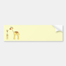 Baby and Adult Giraffe. Bumper Stickers