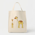 Baby and Adult Giraffe. Canvas Bags