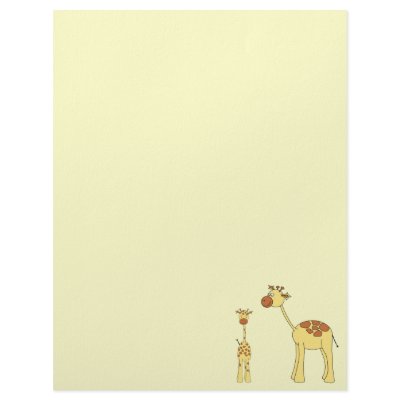 Baby and Adult Giraffe. Letterhead Template by Animal_Art_By_Ali