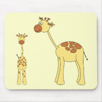 Baby and Adult Giraffe. Mouse Pads