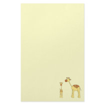 Baby and Adult Giraffe. Personalized Stationery