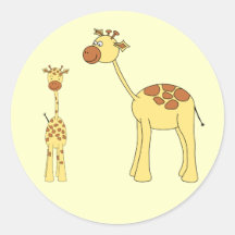 Baby and Adult Giraffe. Sticker
