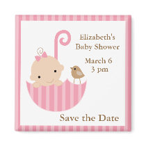 Baby and Bird in Umbrella Magnet
