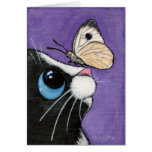 Baby and the Large White - Cat Art Greeting Card