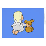 Baby angel and puppy card