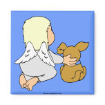 Baby angel and puppy magnets