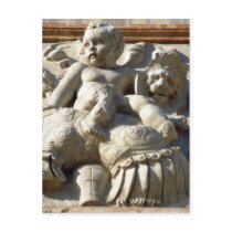 Baby Angel & Lion Sculpture Postcard