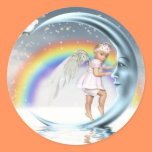 baby angel round stickers