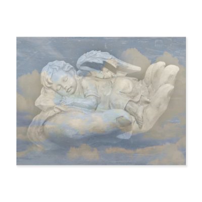 Baby Angel Wings Sleeping in God's Hand Post Card by KahunaLuna