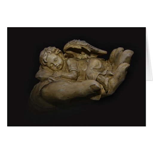 Baby Angel Wings Sleeping in Hand Greeting Card