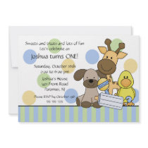 Baby Animals 1st Birthday Party Invitation