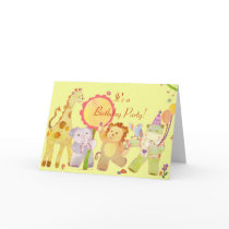 Baby Animals: Birthday Party Invitation for Kids Card